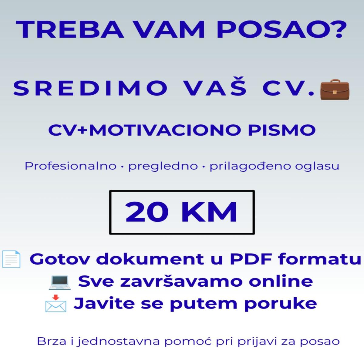 Izrada CV-a i motivacionog pisma | Pomoć pri prijavi za posao - Slika 1